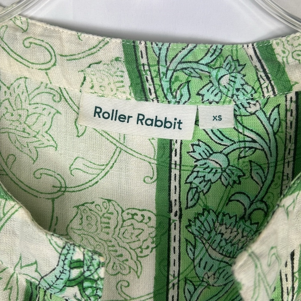 Roller Rabbit Sz XS Pamela Tiered Split V-Neck Cap Sleeve Mini Dress - Picture 4 of 12